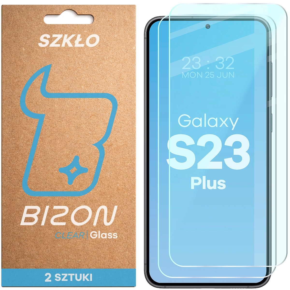 Szkło hartowane Bizon Glass Clear Duo do Samsung Galaxy S23 Plus, 2 sztuki
